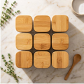 Glass Spice Jars with Bamboo Lids and Labels, 5oz