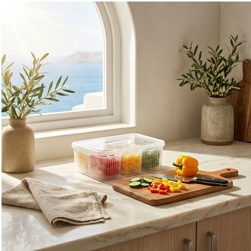 Fridge Organizer with Drain Baskets, 4 or 6 Grid