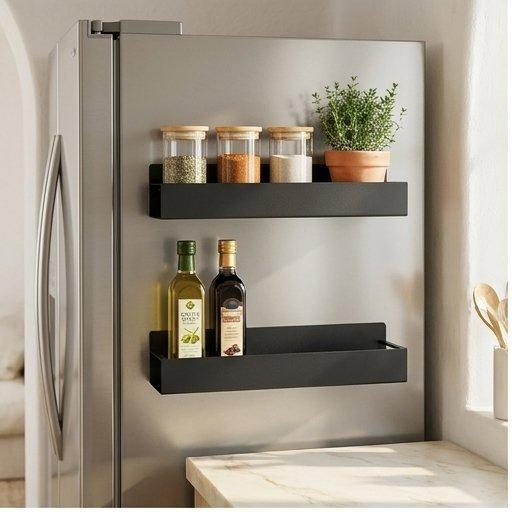 Magnetic Storage Shelf for Fridge or Washing Machine, Set of 2