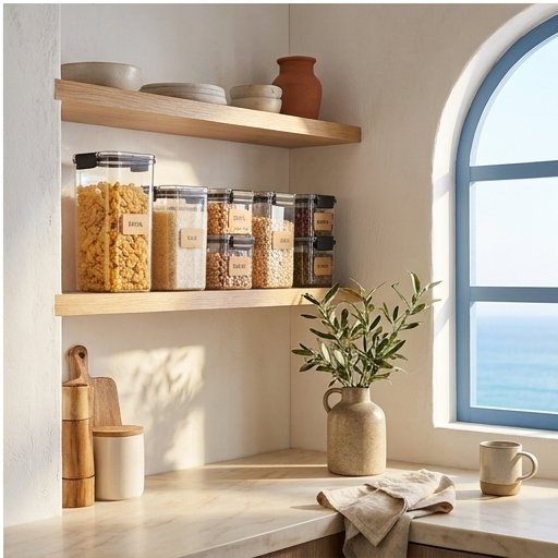 Airtight Pantry Container Set, Stackable Clear Plastic