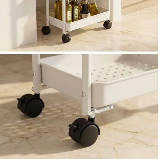 5-Tier Rolling Storage Cart with Wheels, Black or White