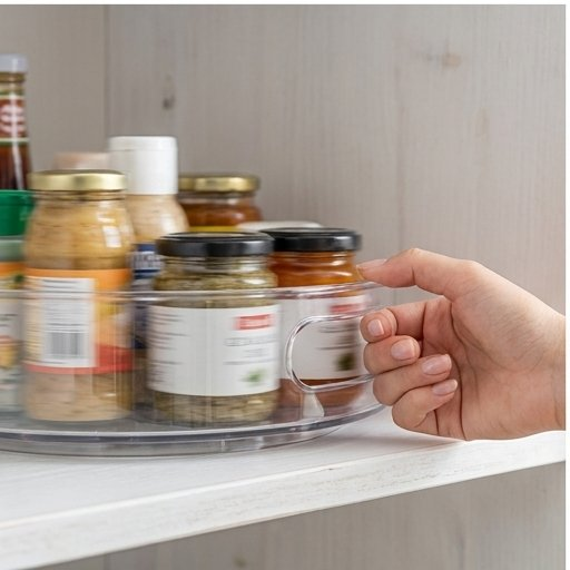 360° Rotating Organizer Tray for Fridge, Pantry and Counter