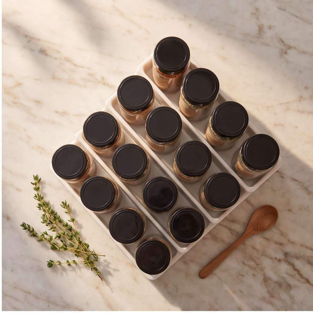 Clear Spice Jars with plastic Flip Lid  | 5 Sizes Available