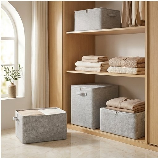 Foldable Storage Bin with Zip Lid, 30L to 220L